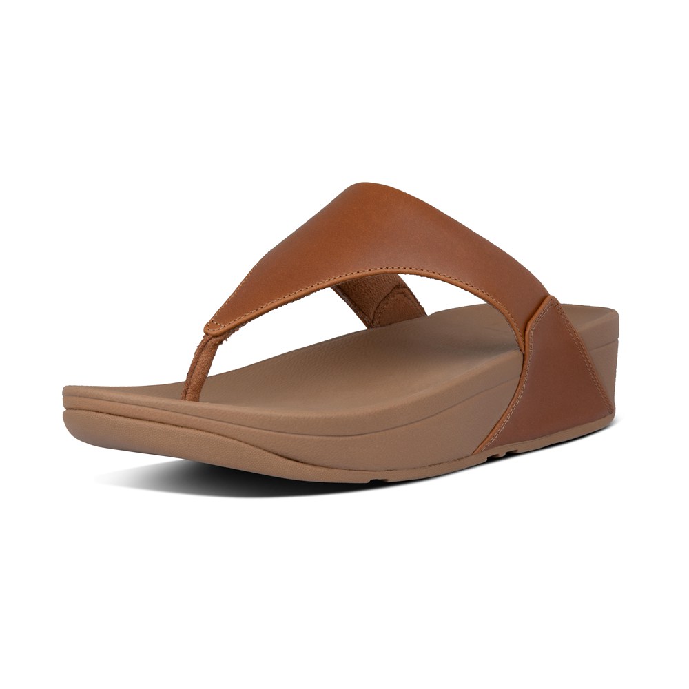 Fitflop Womens Sandals - Lulu Leather Toe-post - Brown - 419-JBZYEV